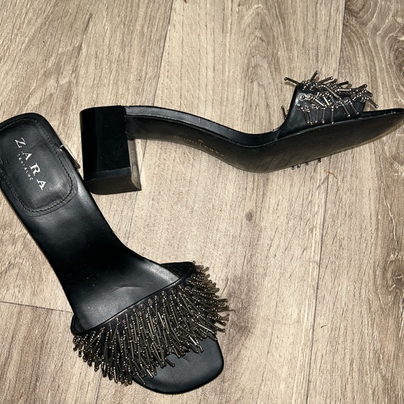Zara trafaluc embellished heeled sandals size 5 - Picture 5 of 7